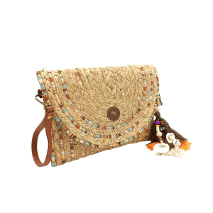 Cartera de Mano-Bandolera Rayas Marrón-Azul Ref: 3107-02