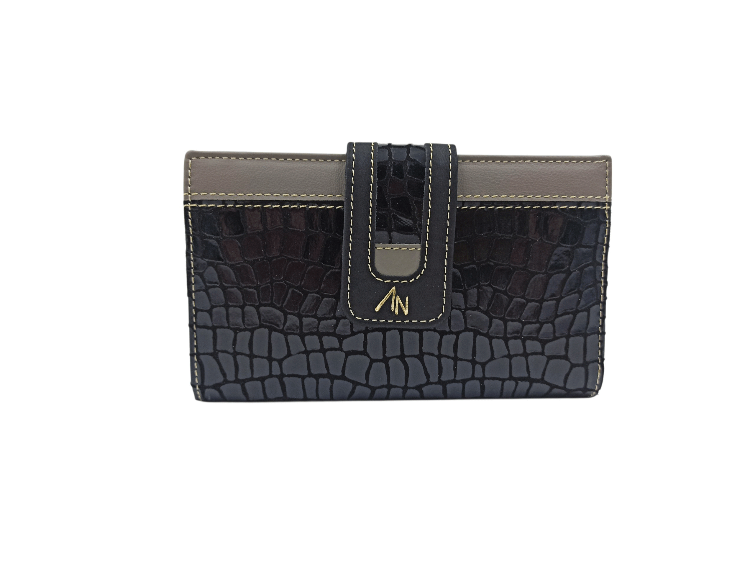 Billetero Piel Coco 16Cm Negro Ref: 2524-01