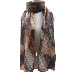 Foulard Marrón Estampado Hojas Marrones Ref: 7280-02