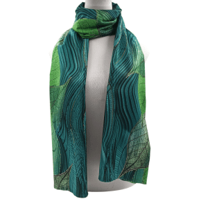 Foulard Verde Estampado Hojas Grandes Ref: 7280-19