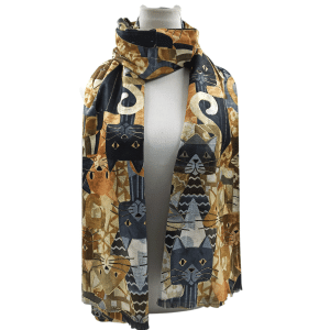 Foulard Marrón Estampado Gatos Ref: 7281-02