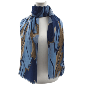 Foulard Azul Estampado Flores Grandes Ref: 7284-03