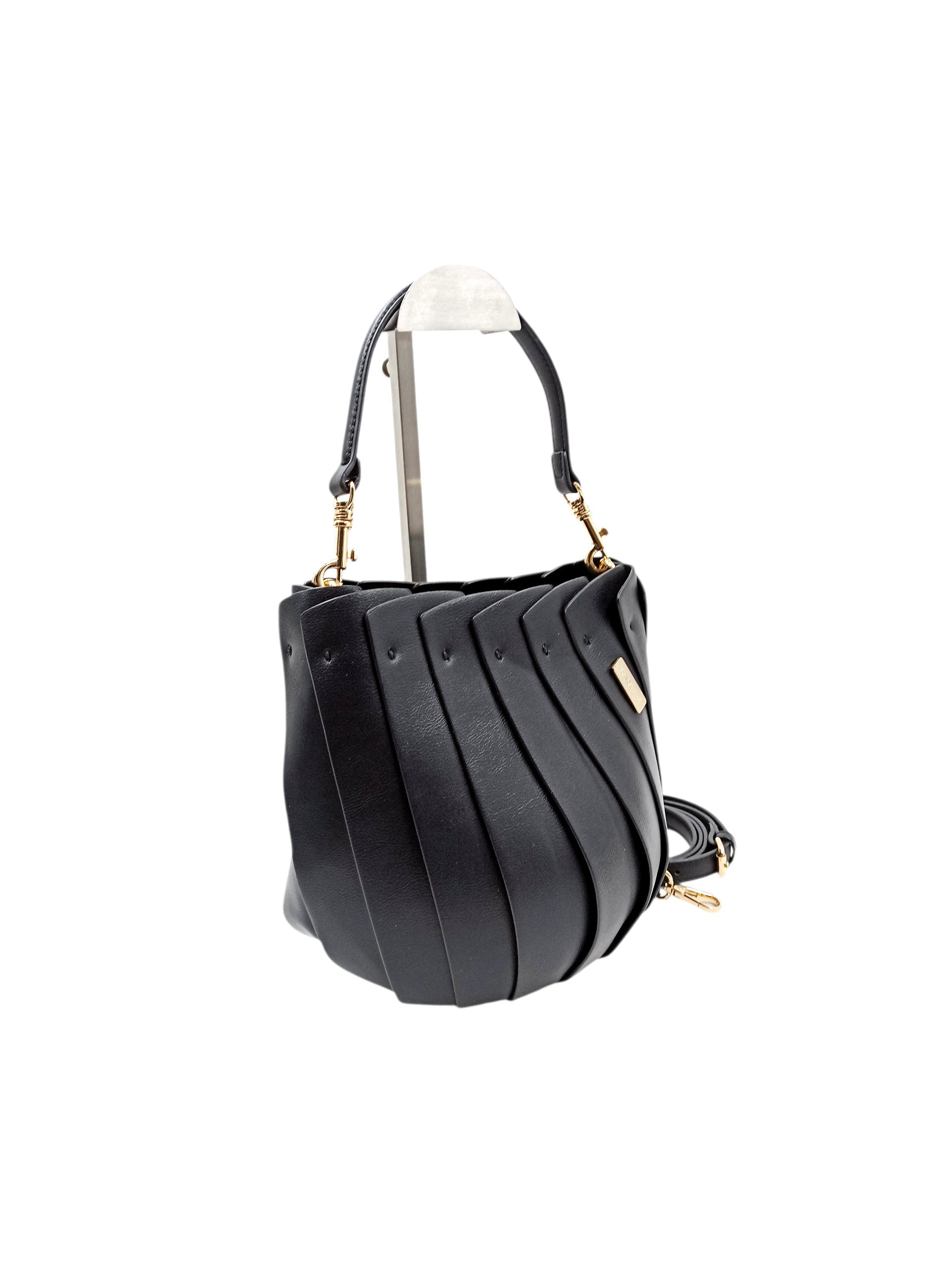 Bolso Bucket Plisado Negro Ref: 9517-01