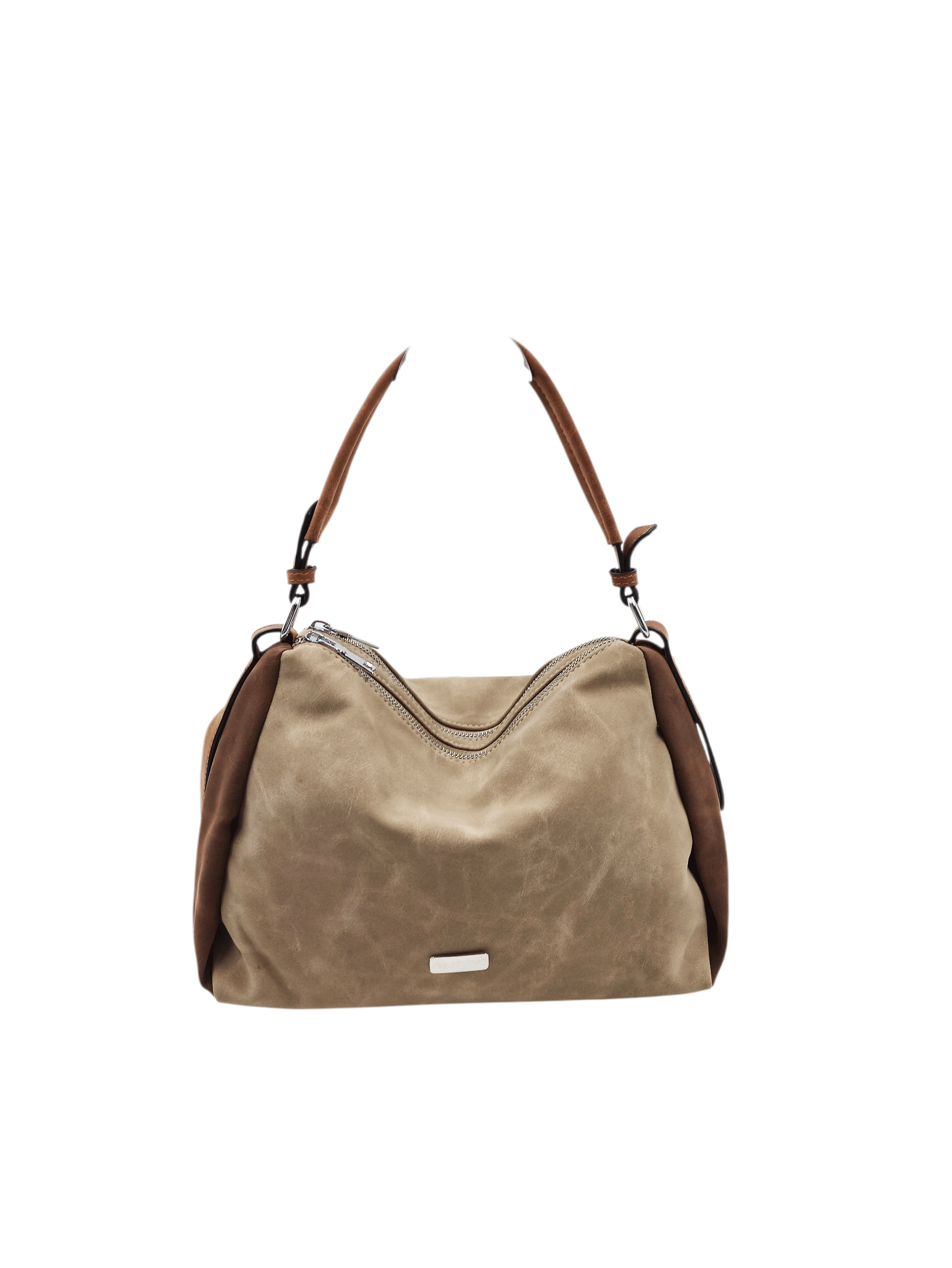 Bolso Combinado Colores Beige-Marrón Ref: 9523-17 - Imagen 2